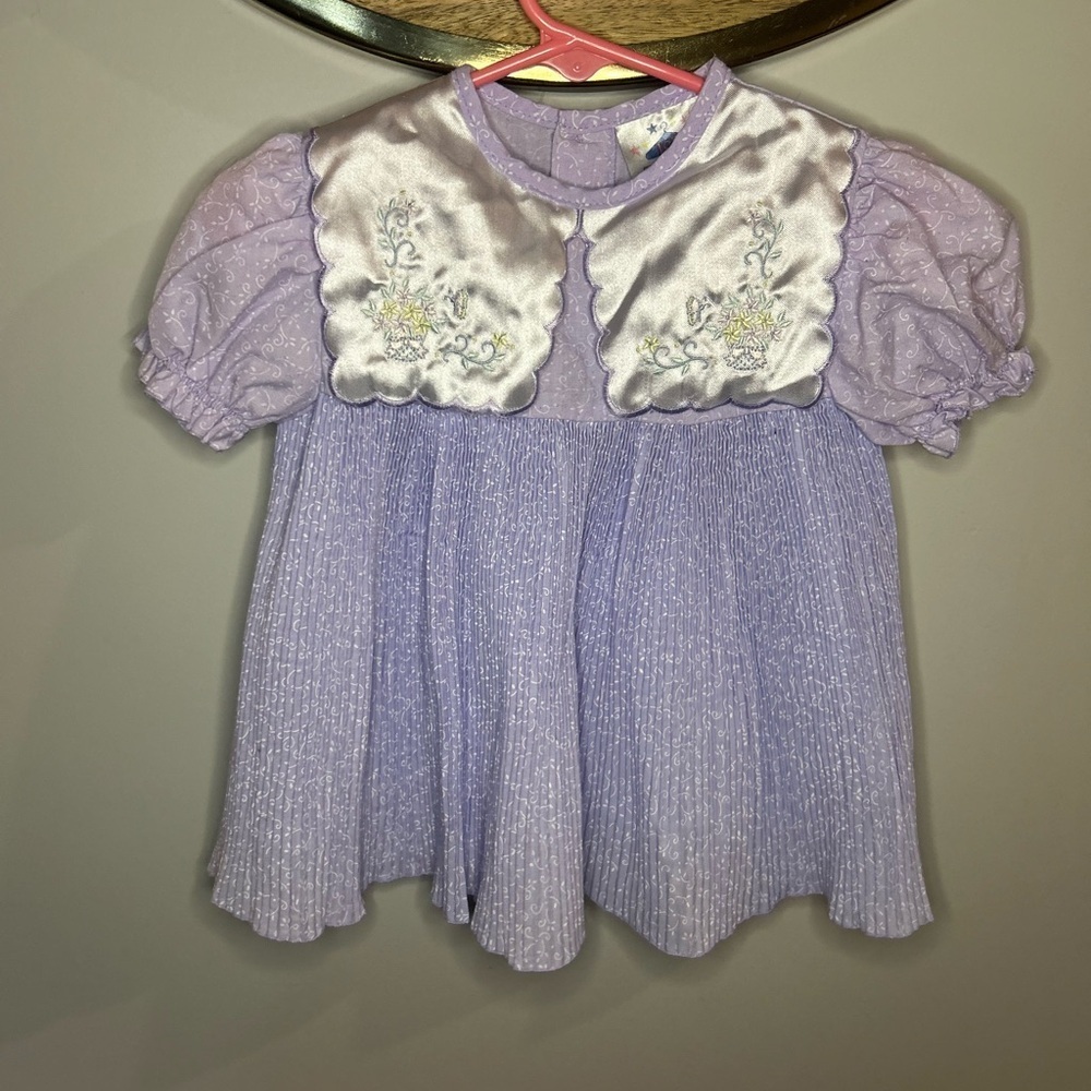 Asics Lavender Kids Dress with Floral Embroidery